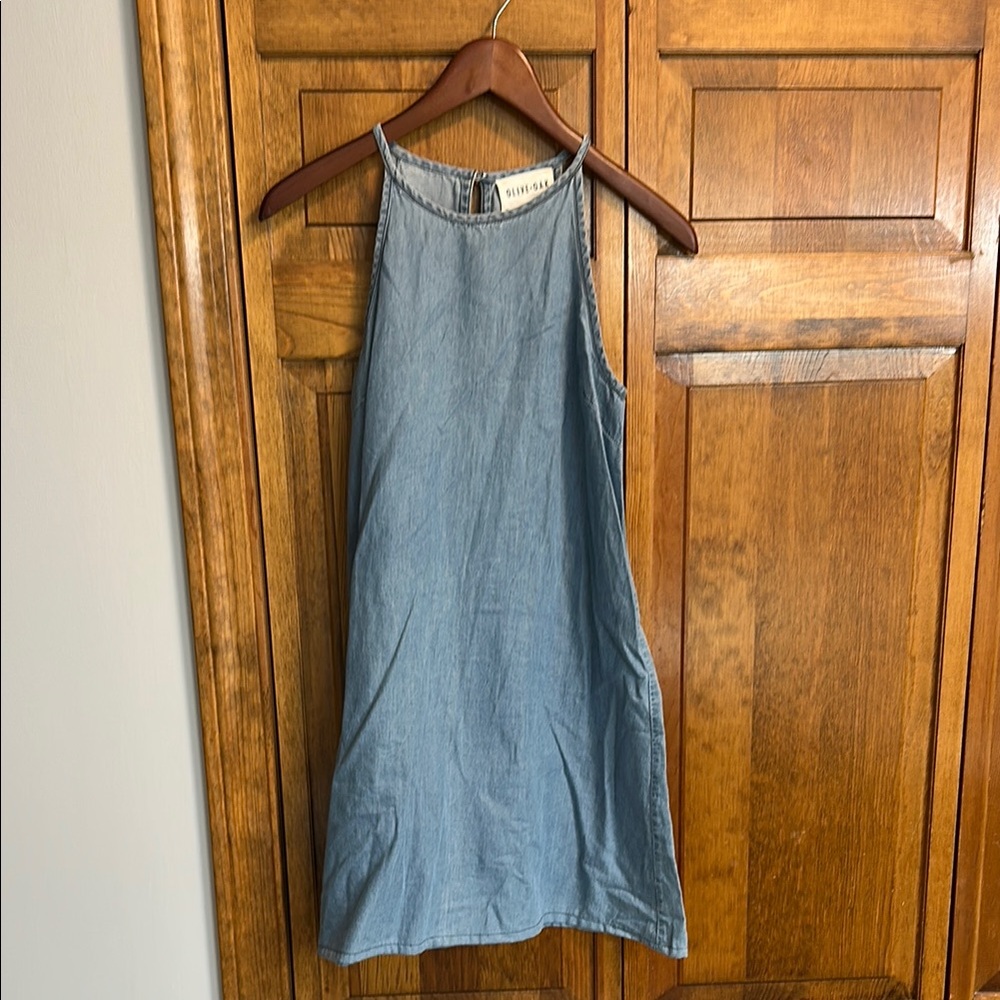 Blue Denim Sleeveless Dress